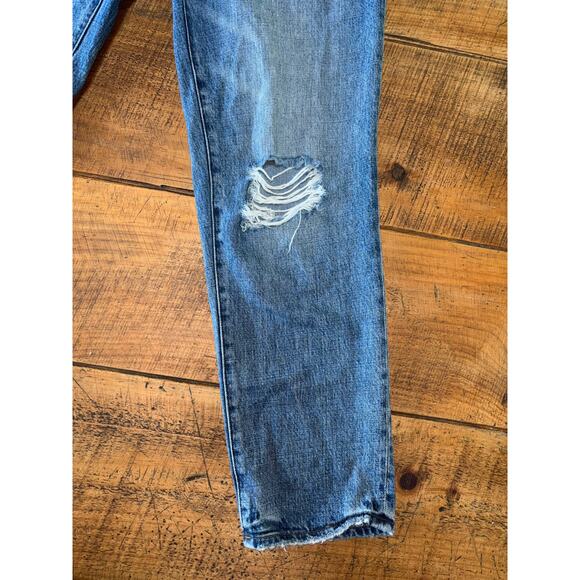Womens Pistola Distressed Straight Leg Baggy Forever Jeans Ankle Length Soft 26 - Picture 2 of 10
